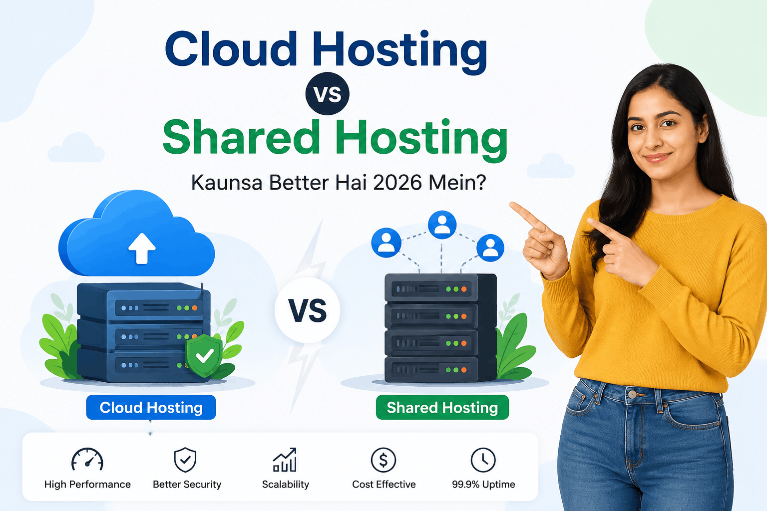 Cloud Hosting vs Shared Hosting: Kaunsa Better Hai 2026 Mein?